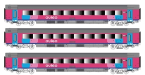 LS Models LS43058DC - H0 - 3-tlg. Set Personenwagen OUIGO, SNCB, Ep. VI